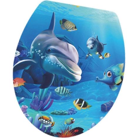 Sticker mural 3D pour salle de bain/toilettes, motif monde sous-marin, amovible, décorations murales marines pour chambre, chambre d'enfant ou salle de bain.-Style B