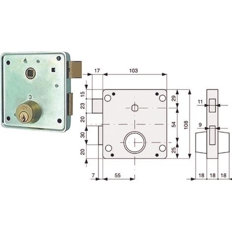 Serrat. applic. cancelli 2 mand. e scr. sep. + quadro cil. fissi 433 - mm.55 (433.55.2) sx
