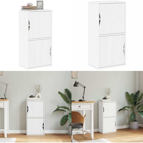 vidaXL Beistellschrank ODDA Weiß 40x24x79 cm Massivholz Kiefer (1/5)