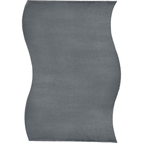 Tappeto per Soggiorno e Ingresso Grigio Scuro in Ecopelliccia a Pelo Lungo 160x230cm cm Tangra (1/5)