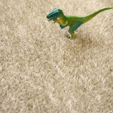 Moquette Éclat Shaggy beige - Rouleau de 4m x 11m