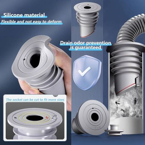 Joint de Vidange - - 35-40mm - 2 Pièces - Anti-Odeur - Silicone Étanche (1/4)