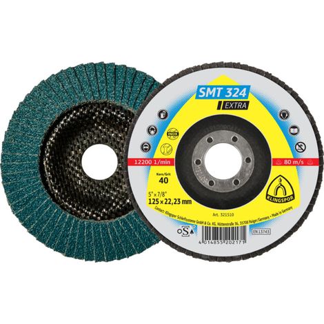 Disque de découpe à lamelles SMT 324, 115 x 22,23 mm grain 80 droit (1/3)