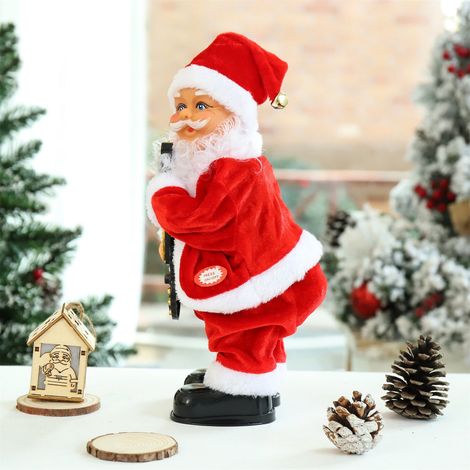 Santa Claus Dansant - Avec Musique Festive - Décoration de Noël pour Salon - Mouvement de Hanche - 1 Pièce