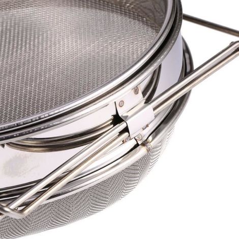 Filtre de miel d'équipement d'apiculture de double d'acier inoxydable chauds 24 x 8 cm argent-TIP (1/4)