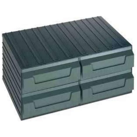 Terry 1000031 Servo 8 Cassettiera Modulare 4 Cassetti con Portaetichetta Frontale Plastica 48x32.5x20 cm colore Verde (1/2)