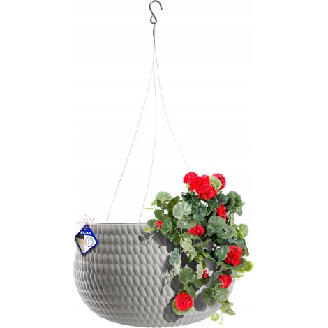 KADAX Vaso da fiori sospeso per balcone terrazza ciotola grigio 29,5 cm (1/5)