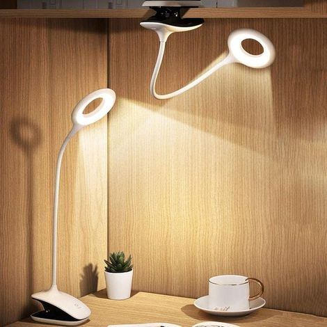 Lámparas con pinza,Lámpara de lectura LED con clip,carga USB,para lectores electrónicos,color blanco (1/3)