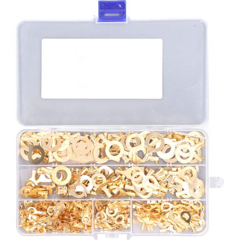 300 Messing-Ringkabelschuhe M5 M6 M8 M10 Drahtverbinder-Set für Geräteanschlüsse, DUBUNS