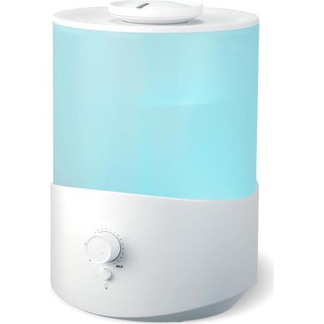 2.5L Top-Fill Air Humidifier for Bedroom, 28H Essential Oil Diffuser, Automatic Shut-Off, 23dB Quiet Operation, 7 Color Lights, 360° Nozzle, for Bedroom, Baby Room, Plants (1/5)