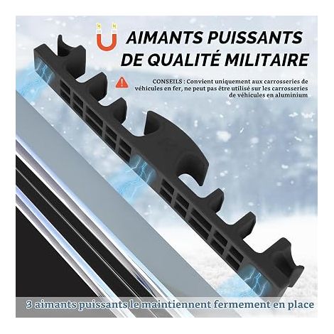 Porte-Skis pour Voiture, Porte-Snowboard Magnétique en Silicone, Support de Rangement de Ski pour Véhicule, Porte-Bâtons de Ski (1/2)