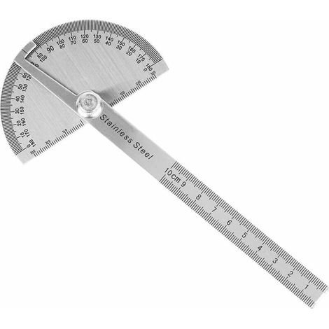 Stainless Steel Protractor, 0-180 Degree Angle Ruler, Round Head Angle Finder, Goniometer Ruler, for Machinists, Engineers, Craftsmen, Carpenters, Woodworking, Painting, Drawing, Measuring MUMU (1/4)