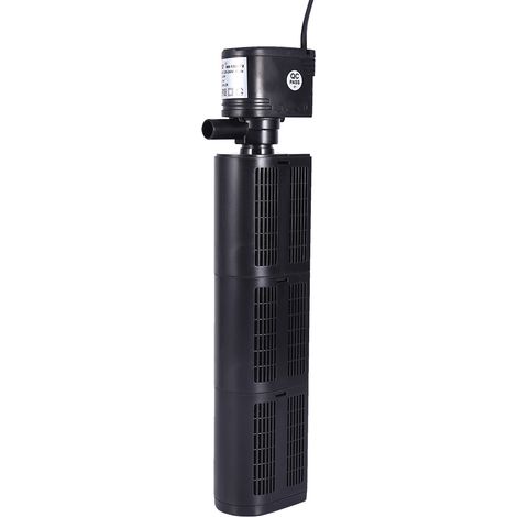 Filtro sumergible multifuncional para acuario de 25 W, ABS negro, con bomba y aireación integradas. (1/2)
