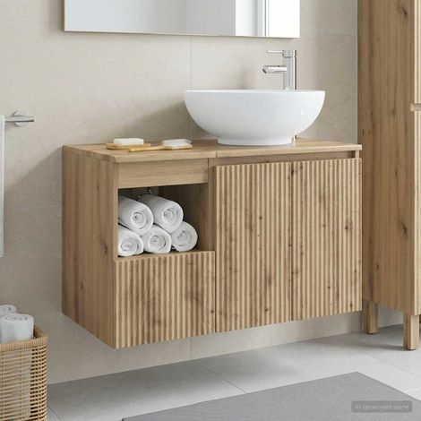 vidaXL Bathroom Furniture Set 2 pcs Artisan Oak Engineered Wood (1/5)