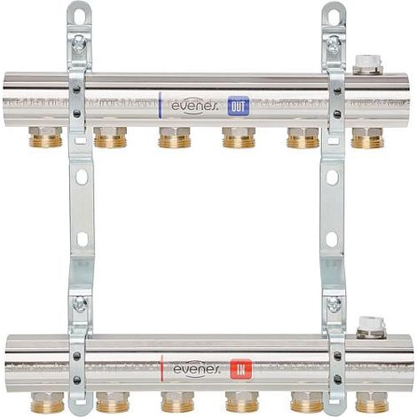 Repartiteur de chauffage EVENES type M1 2 DN25 1 laiton 2 circuits de chauffage