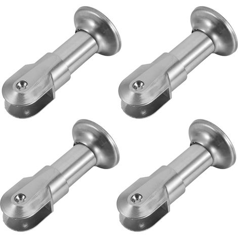 4 Pièces Support Inox pour Cloisons de Toilette Quincaillerie Salle Bain Robuste Fixation Rapide pour Séparateurs Wc et Cabines Sanitaires Publiques (1/5)