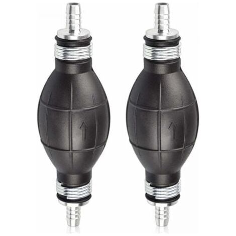 2PCS Pompe à Main Essence en Caoutchouc 8mm - Poire d'Amorçage Carburant pour Voitures, Motos et Bateaux (Noir) - Pompe Manuelle de Transfert (1/4)