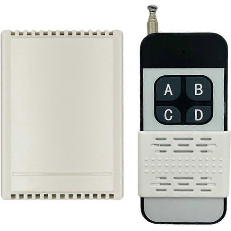 Module relais récepteur 433 MHz 12 V/24 V + émetteur sans fil RF (portée 200 m) pour éclairage de garage et moteur (bricolage). (1/5)
