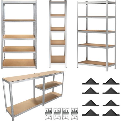Dayplus – Rayonnage lourd 5 niveaux 200x100x50 cm – Acier galvanisé – Charge maximale 875 kg – Montage sans vis – Étagère de rangement pour atelier (1/5)