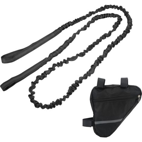 Corde de remorquage élastique colorée pour vélo enfant, absorbant les chocs, idéale pour les parents et les enfants pratiquant des sports de plein air (noire). (1/5)