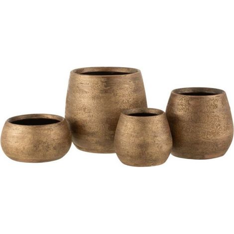 Cache-Pot Déco "Irrégulier Rugueux" 23cm Or (1/2)