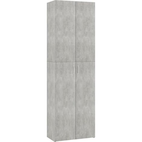 Mobile da ufficio per mobili da ufficio 5 ripiani con due ante color grigio cemento 60 x 32 x 190 cm legno multistrato grigio DEC024465