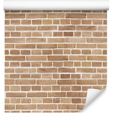 Carta da parati effetto muro di mattoni in tonalità beige per soggiorno e camera da letto, 50x1000 cm (1/5)