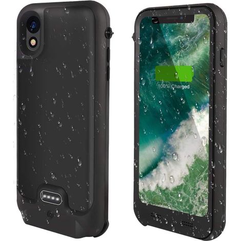 Funda con batería para iPhone XR de 3600 mAh, carga inalámbrica y compatibilidad con auriculares Lightning, funda resistente totalmente sellada para iPhone XR de 6,1 pulgadas. (1/5)
