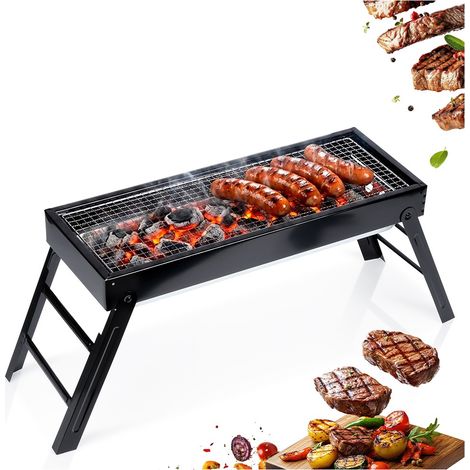 Zusammenklappbarer, tragbarer Holzkohlegrill für Garten, Urlaub, Picknick, klein, 77 cm (1/5)