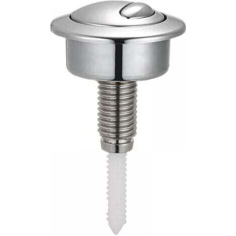 Bouton de chasse d'eau Twyford/Siamp Optima 49 - Double flux, ABS argenté, diamètre 48 mm pour réservoir standard (38-42 mm) (1/4)