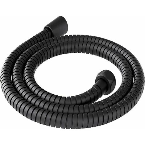 Hose of shower flexible 200 cm in stainless steel anti-torsion and corrosion-resistant  black, universal for mitigeur and column of shower (1/5)