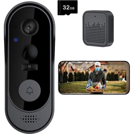 Smart WiFi Video Gegensprechanlage mit 2K HD-Kamera – Türsprechanlage Schloss Gegensprechanlage mit Nachtsicht & Fernzugriff – Sicherheit für Ihr Zuhause.