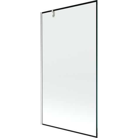 Mexen Next Badewannenabtrennung 1-flügelig 100 x 150 cm, schwarzes Muster, gebürsteter Nickel - 895-100-000-00-70-97 (1/5)