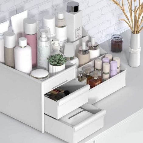 Boîte d'organisateur de Maquillage, Organisateur de tiroir de maquillage en plastique, bureau de tiroir de rangement (1/3)