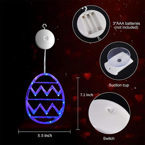 Lampe À Ventouse De Décoration - Suspension En Forme D'Œuf Avec Led Solaire - Pour Fenêtre Mur Jardin Chambre - 1 Pièce (1/5)