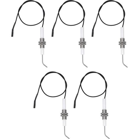 5 électrodes d'allumage par étincelle en céramique, filetage M10, pour allumeur piézo à bouton-poussoir (1/5)