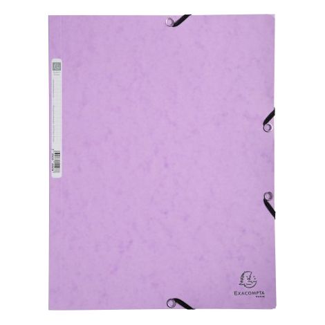 Chemise à élastique 3 rabats - A4 - Mauve - Exacompta (1/3)
