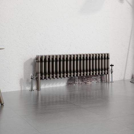 Warmehaus Traditional Radiator Raw Metal 300x1012mm Triple Column (1/5)