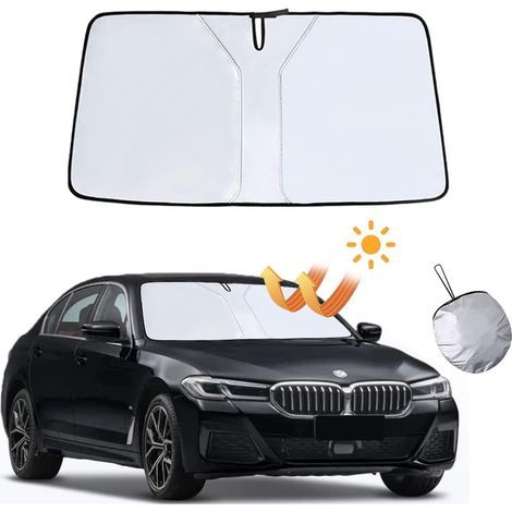 Pare-soleil avant pliable pour voiture Protection thermique UV Matériau polyester durable Installation rapide sans ventouse (1/5)