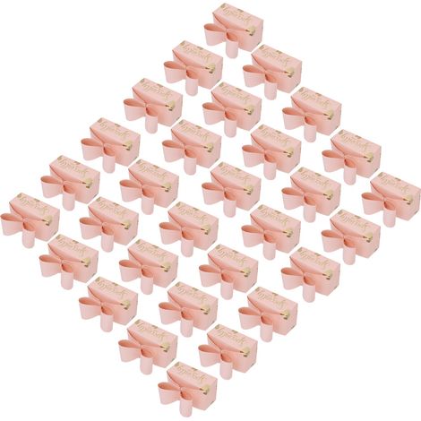 Boîte à dragées de mariage créative avec nœud, style Instagram, 30 pièces/paquet. Coffret cadeau de mariage haut de gamme de style chinois, boîte à dragées, rose girly. (1/5)