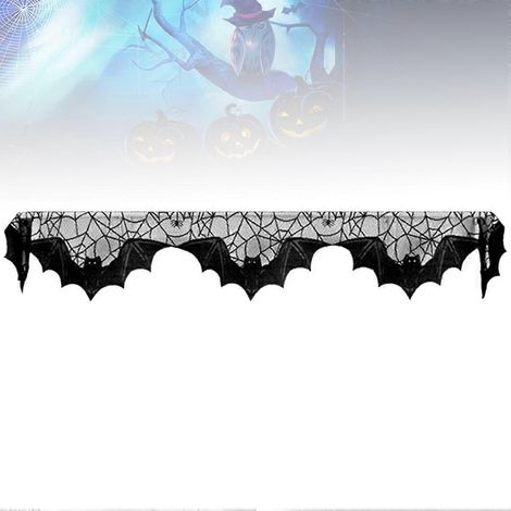 Chemin de table d'Halloween en dentelle noire 51 x 203 cm (20 x 80 pouces) (1/4)