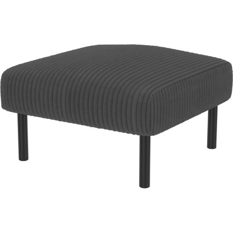 Fußhocker aus Rippenstoff mit Metallgestell MODENUIT, Grau, 56 x 51 x 39 cm (1/5)
