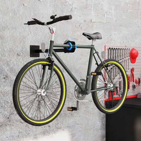 Cavalletto per riparazione biciclette regolabile in altezza, morsetto girevole a 360°, portata massima 25 kg, dimensioni 41-60x13x13 cm, colore nero.