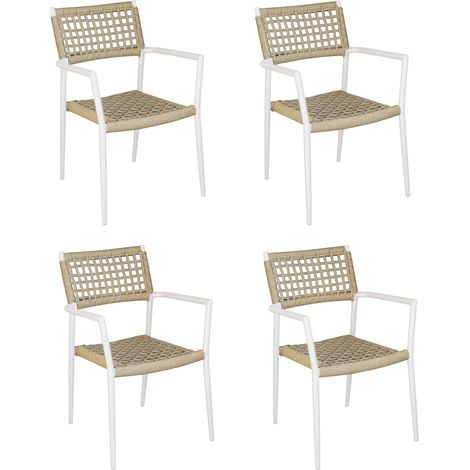 Set 4 Sedie da Esterno per Tavolo da Pranzo per Giardini, Ristoranti, Bar, Antracite (1/2)