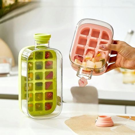Vassoio per cubetti di ghiaccio/pressa per ghiaccio/macchina per cubetti di ghiaccio per bottiglie, tazze, bollitori, ghiaccio per whisky e bottiglie d'acqua da 800 ml, verde (1/5)