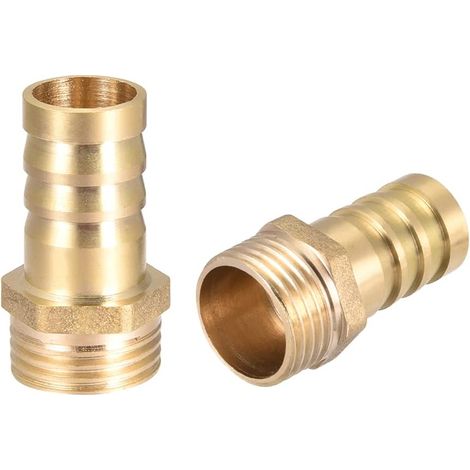 2 pièces Raccord cannelé tuyau en laiton connecteur 16mm Barbelé x1/2" G Mâle Raccord Tuyau D'arrosage, Connecteur Cannelé En Laiton Pour Pompe Eau (1/4)