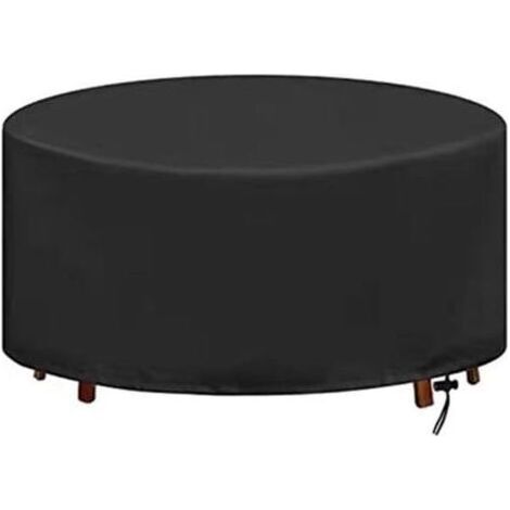 Housse table de jardin, Ronde Oxford housses pour mobilier de jardin, Indéchirable Résistante aux UV Housse Table Exterieur, T x H Ø 120x75 CM (1/4)