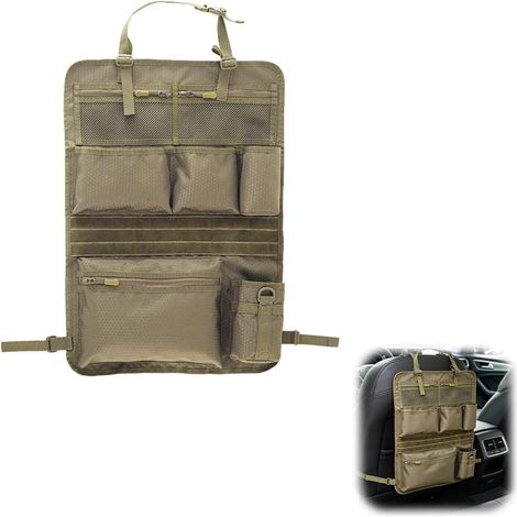 Organisateur de siège de voiture tactique, l'organisateur de siège de voiture le plus stable, universel, tactique pour siège arrière de voiture, étanche, pour camion, Ford, Jeep (1/5)