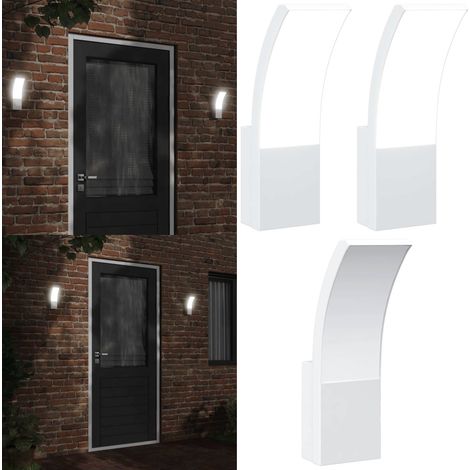 LED-Außenwandleuchten 2 Stk. Weiß Aluminiumdruckguss - LED-Lampe - Außenleuchte - Wandleuchte - Gartenbeleuchtung - Gartenlicht - Home & Living (1/5)
