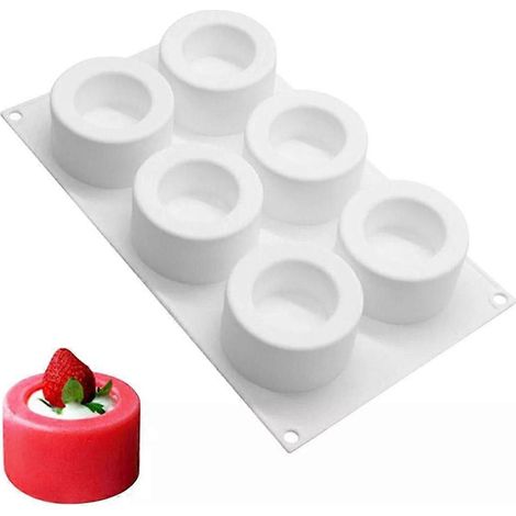 Moule à savon convexe en silicone à 6 maillons pour cupcakes, desserts français et mousses. (1/5)
